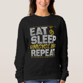 Eat Sleep Repeat Bicycle Hobby Unicycle Trui (Voorkant)