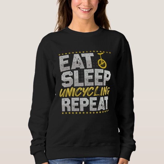 Eat Sleep Repeat Bicycle Hobby Unicycle Trui (Voorkant)
