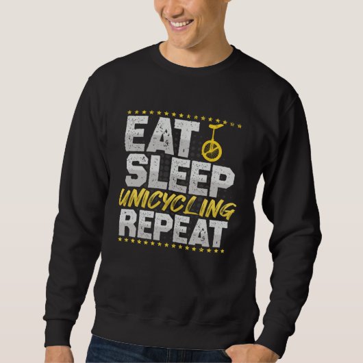 Eat Sleep Repeat Bicycle Hobby Unicycle Trui (Voorkant)