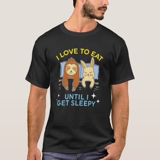 eat sleep repeat cute dreaming Sloth rabbit T-shirt (Voorkant)