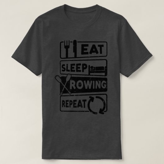Eat Sleep Repeat Design Crew Rowing T-shirt (Design voorkant)