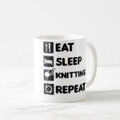Eat Sleep Repeat Design Knitting Grandma Koffiemok (Voorkant rechts)