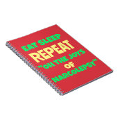 Eat Sleep Repeat Joys of Narcolepsy Notitieboek (Rechterzijde)