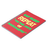 Eat Sleep Repeat Joys of Narcolepsy Notitieboek (Linkerzijde)