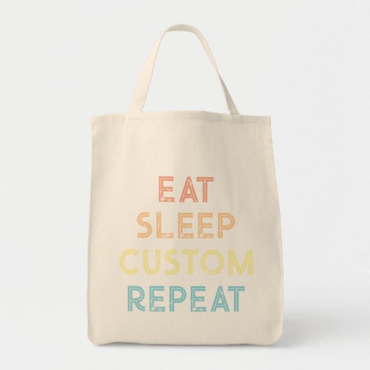 Eat Sleep Repeat Personalized Gift  Tote Bag (Voorkant)
