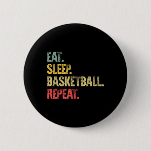 Eat Sleep Repeat T-shirt Eat Sleep Skelet Repeat Ronde Button 5,7 Cm