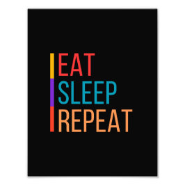 Eat Sleep Repeteren Foto Afdruk