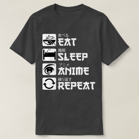 Eat Sleep Repeteren T-shirt (Design voorkant)