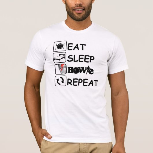Eat Sleep Repeteren T-shirt (Voorkant)