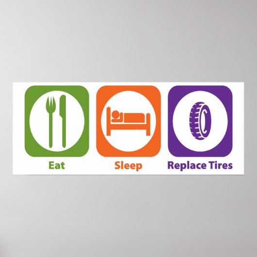 Eat Sleep Replace Banden Poster (Voorkant)