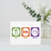 Eat Sleep Report Briefkaart (Staand voorkant)