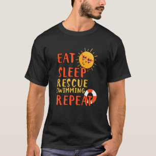 Eat Sleep Rescue Zwemmen Herhalen Rescue Zwemmen H T-shirt