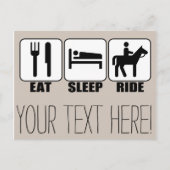 Eat Sleep Ride a Horse Horseback Riding Briefkaart (Voorkant)