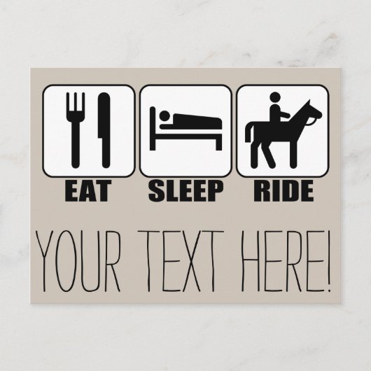 Eat Sleep Ride a Horse Horseback Riding Briefkaart (Voorkant)