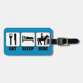 Eat Sleep Ride a Horse Traveling Rider's Bagagelabel (Voorkant horizontaal)