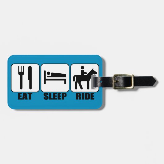 Eat Sleep Ride a Horse Traveling Rider's Bagagelabel (Voorkant horizontaal)