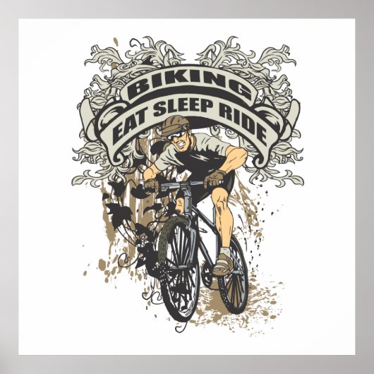Eat, Sleep, Ride Biking Poster (Voorkant)