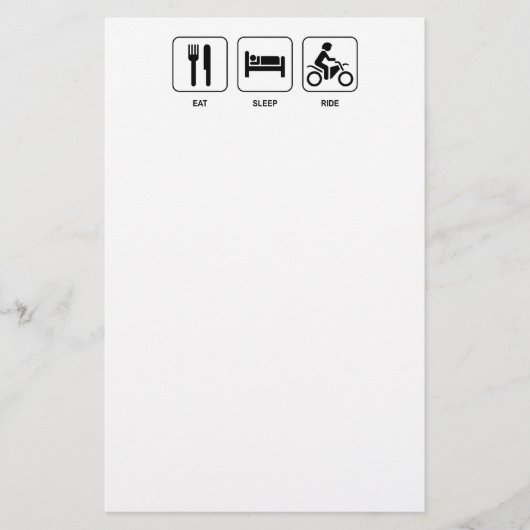 Eat Sleep Ride Briefpapier (Voorkant)