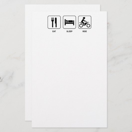 Eat Sleep Ride Briefpapier (Voorkant / Achterkant)