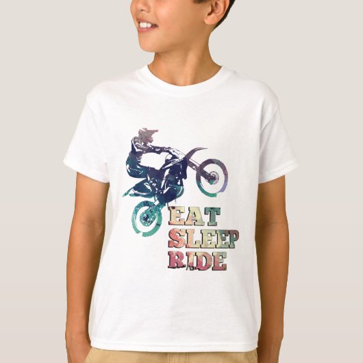 Eat Sleep Ride Dirt Bike T-shirt (Voorkant)
