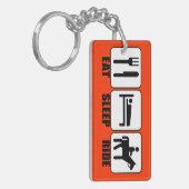 Eat Sleep Ride (een paard) Alle kleuren Rodeo Cowb Sleutelhanger (Voorkant Links)