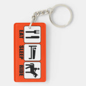 Eat Sleep Ride (een paard) Alle kleuren Rodeo Cowb Sleutelhanger (achterkant)