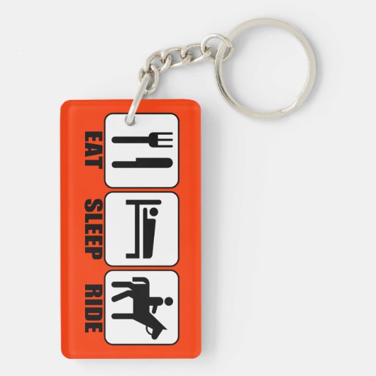 Eat Sleep Ride (een paard) Alle kleuren Rodeo Cowb Sleutelhanger (achterkant)