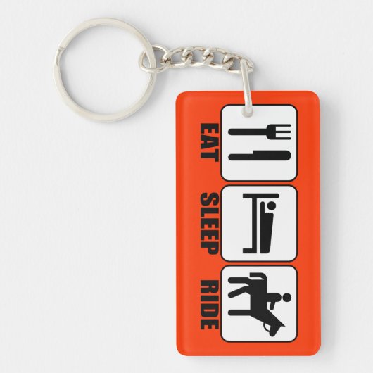 Eat Sleep Ride (een paard) Alle kleuren Rodeo Cowb Sleutelhanger (Voorkant)