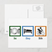 Eat Sleep Ride (fietsers) Briefkaart (Voorkant / Achterkant)