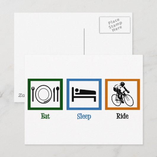 Eat Sleep Ride (fietsers) Briefkaart (Voorkant / Achterkant)