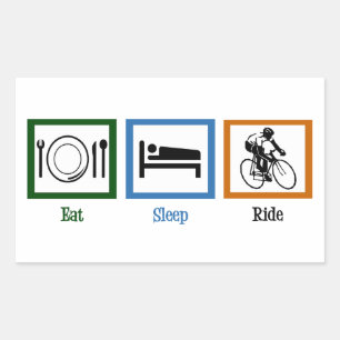 Eat Sleep Ride (fietsers) Rechthoekige Sticker