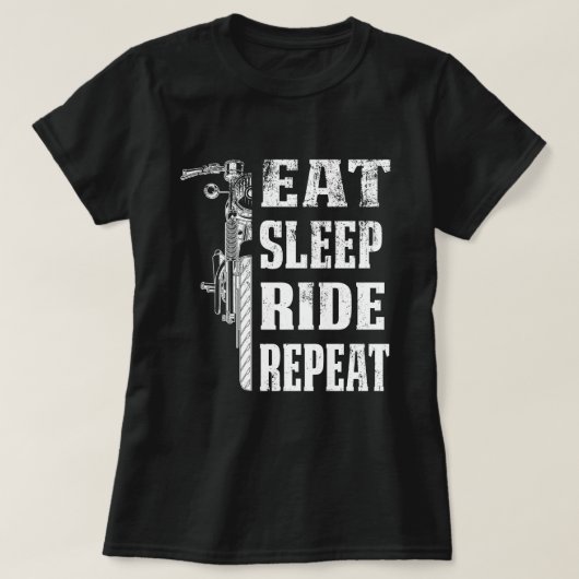 Eat Sleep Ride Herhaal Motorcyle Riding Funny Gift T-shirt (Design voorkant)