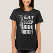Eat Sleep Ride Herhaal Motorcyle Riding Funny Gift T-shirt (Voorkant)