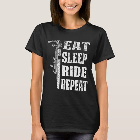 Eat Sleep Ride Herhaal Motorcyle Riding Funny Gift T-shirt (Voorkant)