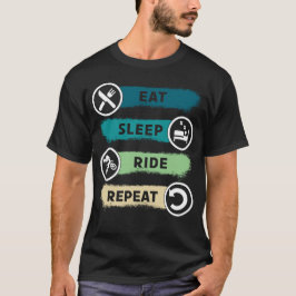 Eat Sleep Ride Herhaal Motorfiets Grappige Bikers  T-shirt