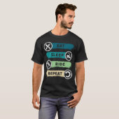 Eat Sleep Ride Herhaal Motorfiets Grappige Bikers  T-shirt (Voorkant volledig)