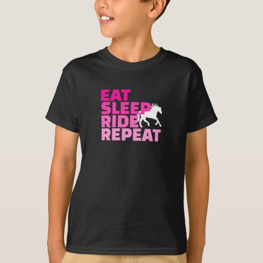 Eat Sleep Ride Herhalen T-shirt (Voorkant)