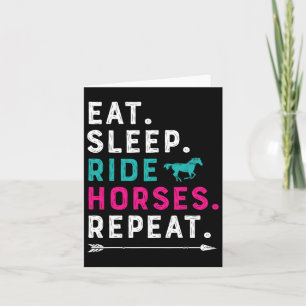 Eat Sleep Ride Horses Herhalen Horseback Kaart