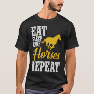 Eat Sleep Ride Horses Repeat Horseback familie T-shirt