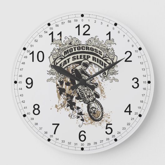 Eat, Sleep, Ride Motocross Grote Klok (Voorkant)