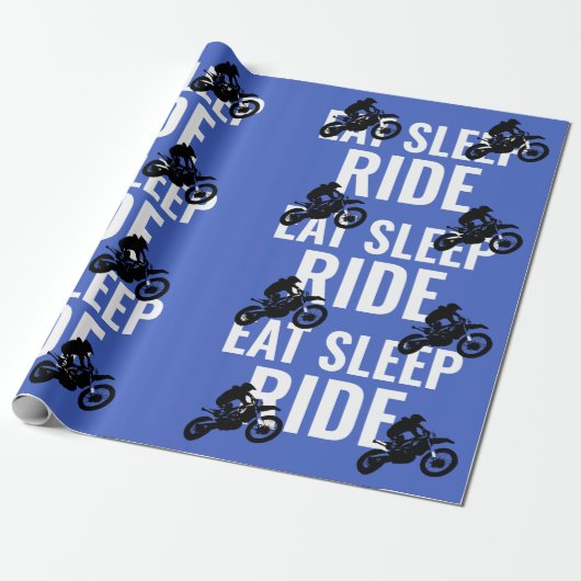 Eat Sleep Ride Motocross Pop Sport Art Cadeaupapier (Uitgerold)