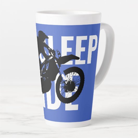 Eat Sleep Ride Motocross Pop Sport Art Latte Mok (Rechterhoek)