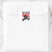 Eat Sleep Ride Motocross Pop Sport Art Ronde Sticker (Tas)