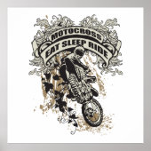 Eat, Sleep, Ride Motocross Poster (Voorkant)