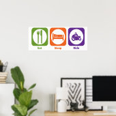 Eat Sleep Ride Poster (Thuiskantoor)
