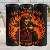 Eat Sleep Ride Repeat Flaming Rider Thermosbeker