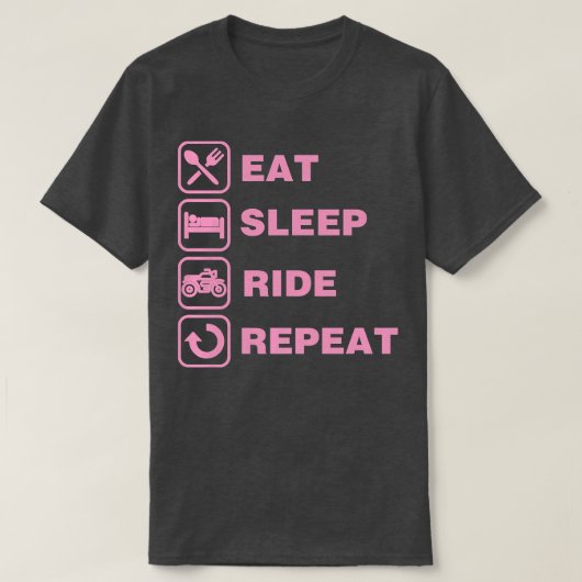 Eat Sleep Ride Repeat Motorcycle Biker T-shirt (Design voorkant)