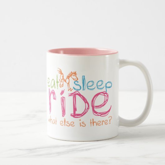 Eat Sleep Ride Tweekleurige Koffiemok (Rechts)
