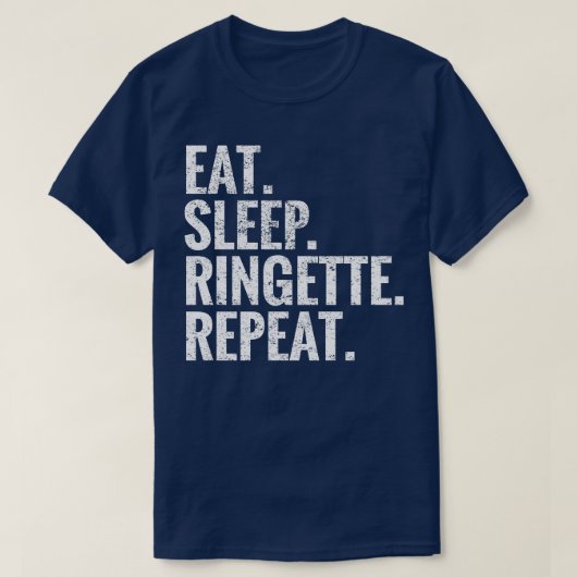 Eat Sleep Ringette Herhalen T-shirt (Design voorkant)