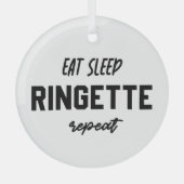 Eat Sleep Ringette Ringette Player Ringette Player Glas Ornament (Voorkant)